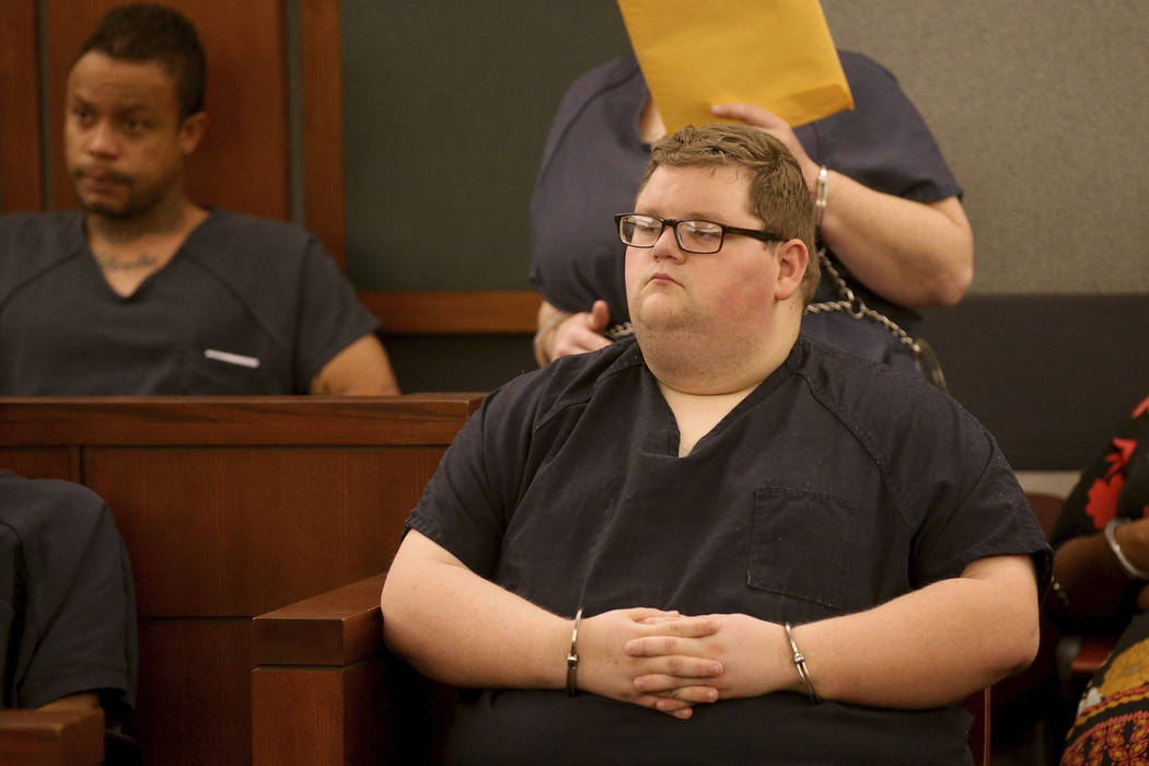 Security guard Brian Love appears in court at the Regional Justice Center in Las Vegas on Tuesd ...