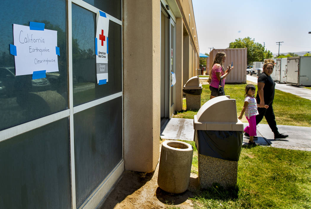 The American Red Cross has set up a California Earthquake Clearinghouse shelter within the Ridg ...