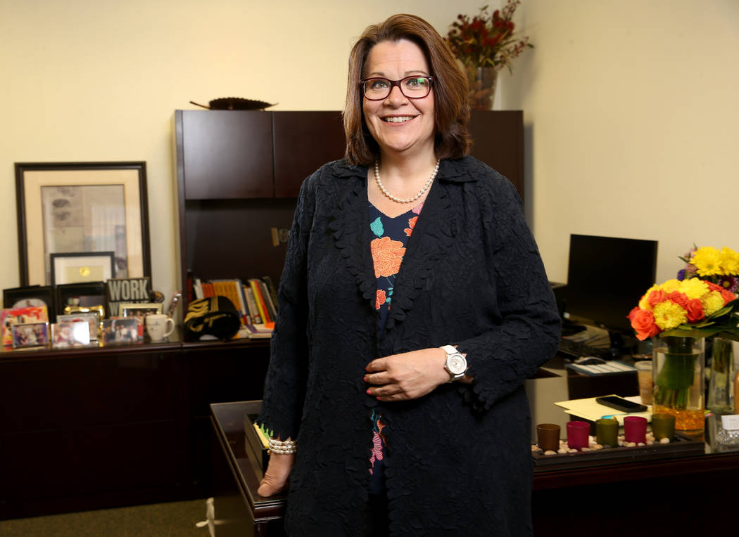 Nathan Adelson Hospice President and CEO Karen Rubel at her Las Vegas offices Tuesday, July 2, ...