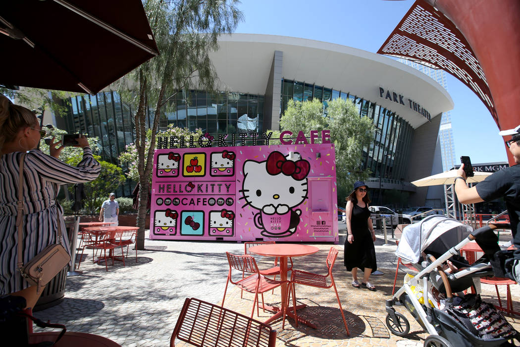 The Hello Kitty Cafe at The Park located on the Strip near T-Mobile Arena in Las Vegas before a ...