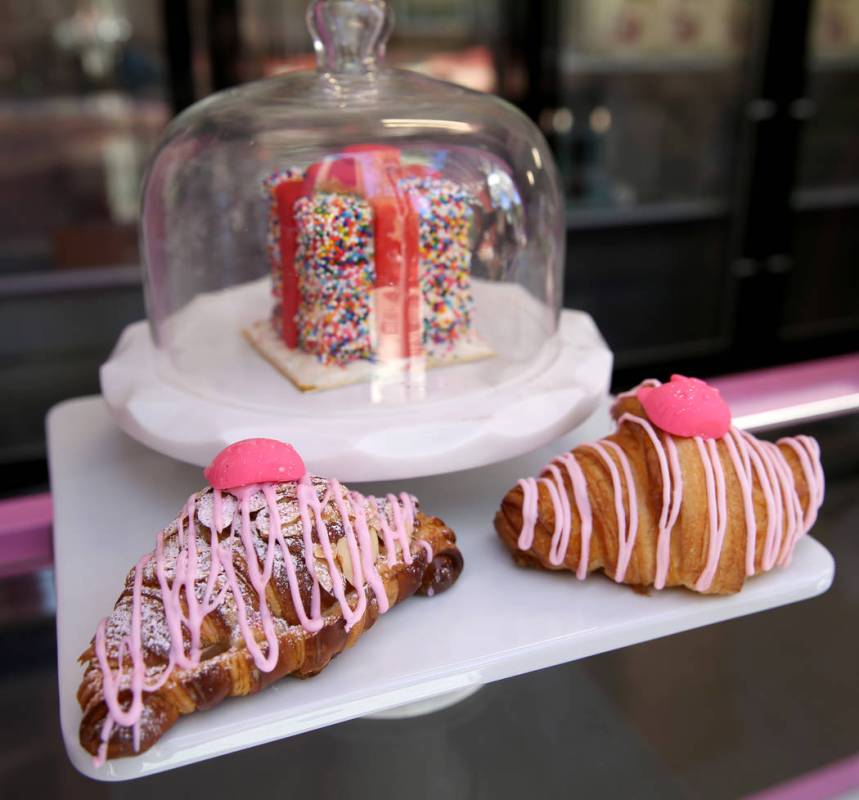 Hello Kitty Cafe Croissants and Birthday Cake during a media preview for the pop-up at The Park ...