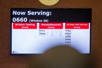 A service monitor at Nevada Department of Motor Vehicles at the Henderson office,1399 American ...