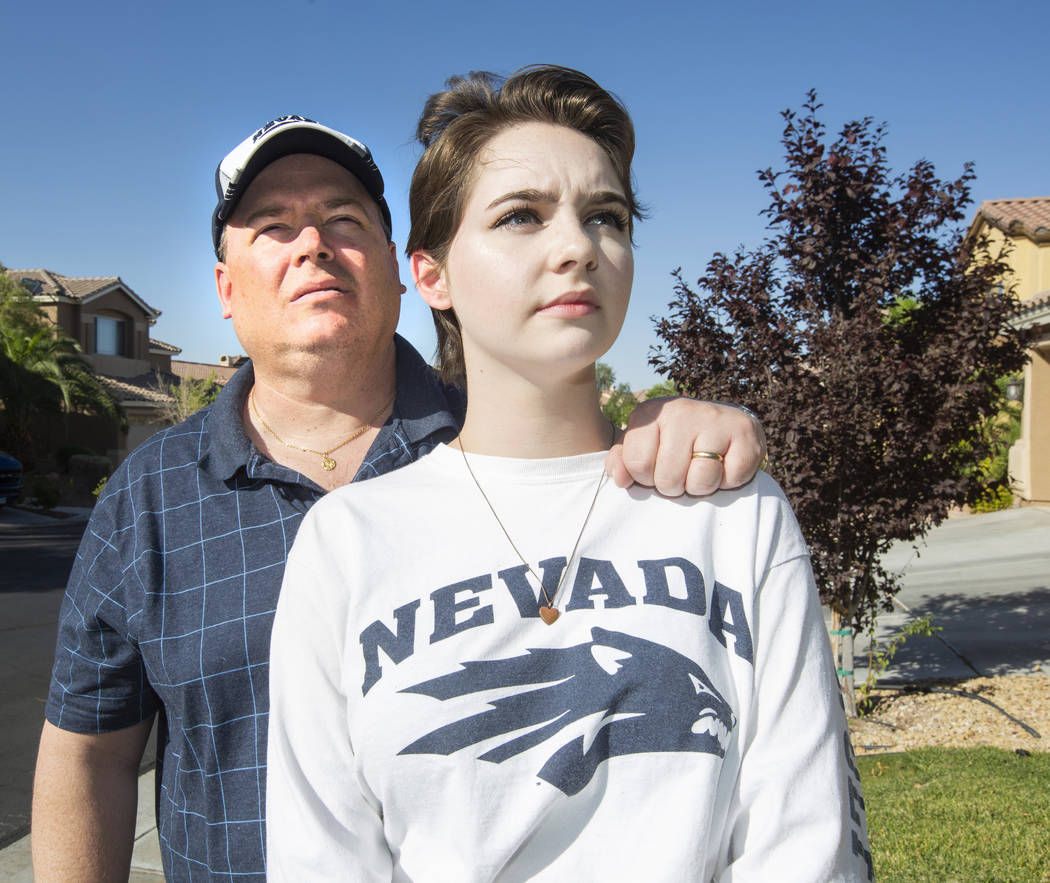 Ray Murphy, left, and his daughter Emily Murphy, right, a sophomore at UNR, are seen Monday in ...