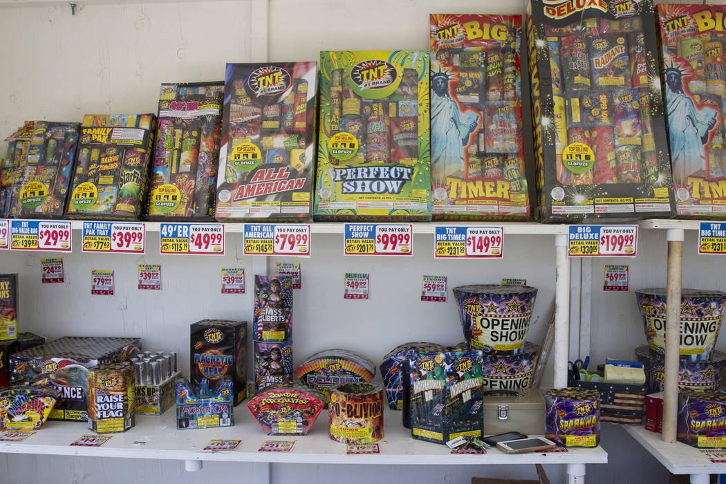 A fireworks stand is seen in Las Vegas, Wednesday, June 28, 2017. (Erik Verduzco/Las Vegas Revi ...