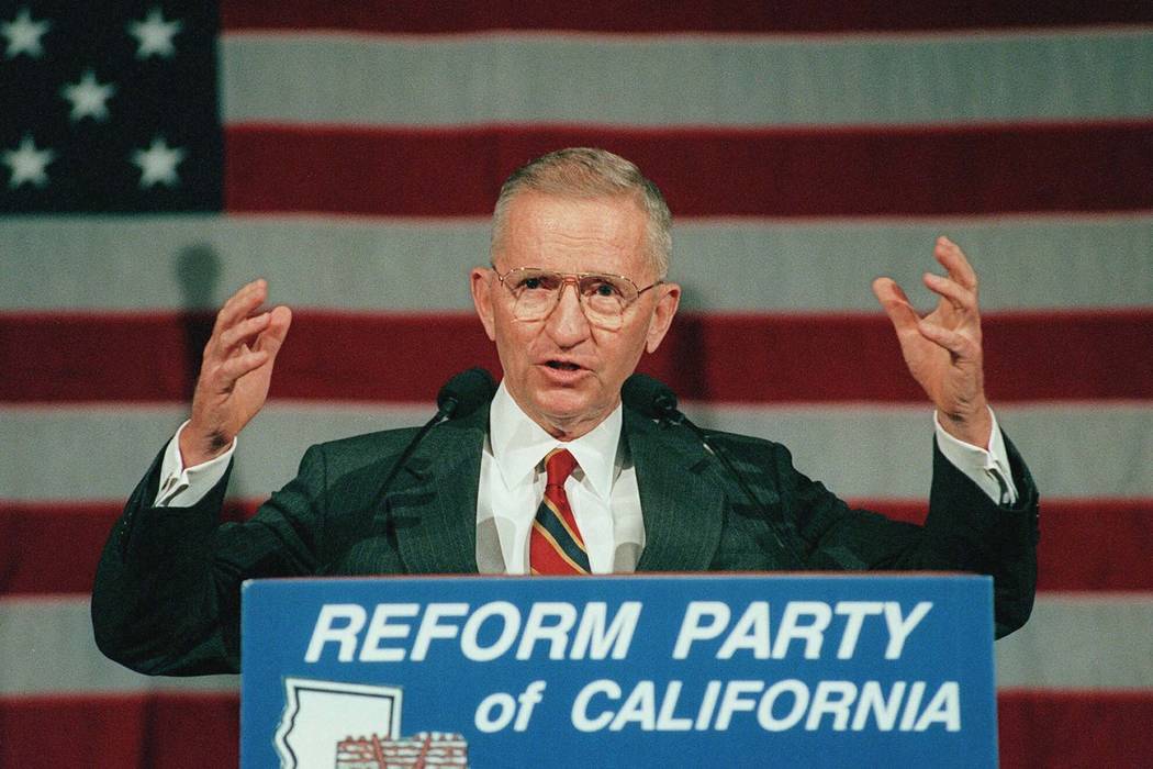 Former presidential candidate Ross Perot addresses the first California statewide convention of ...