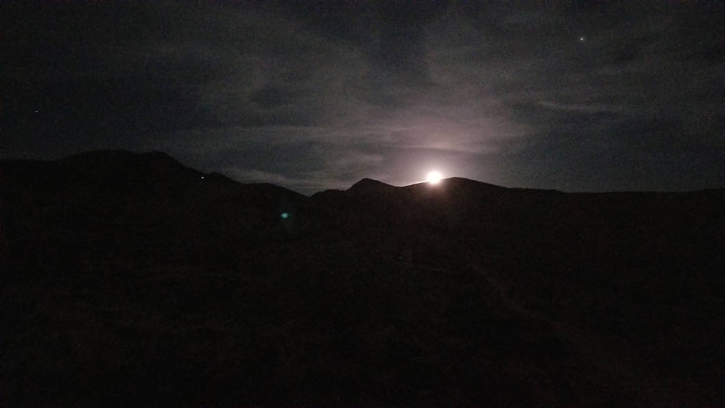The full moon after breaking the ridge line. (Natalie Burt)
