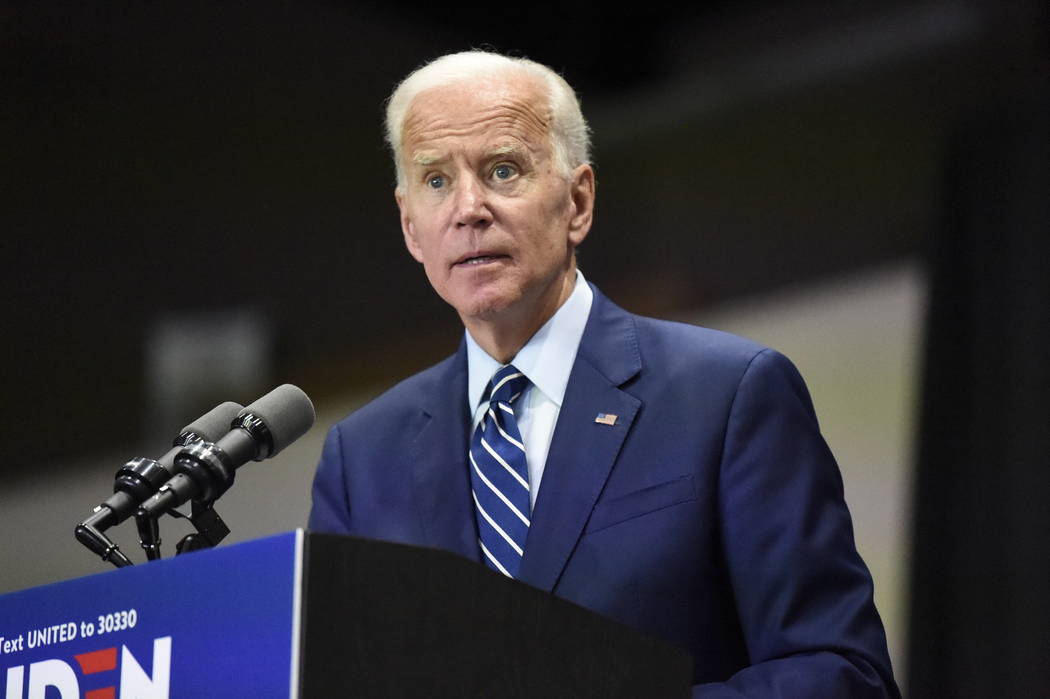 Democratic presidential candidate and former vice president Joe Biden speaks at a campaign even ...