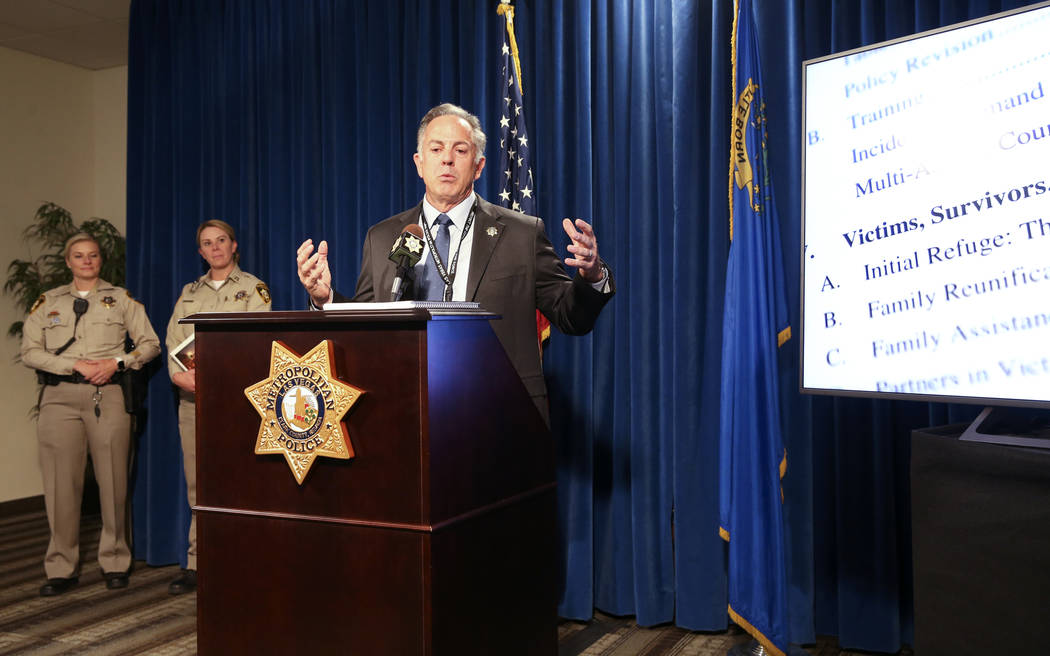 Clark County Sheriff Joe Lombardo announces the release of the Oct. 1, 2017, shooting After-Act ...