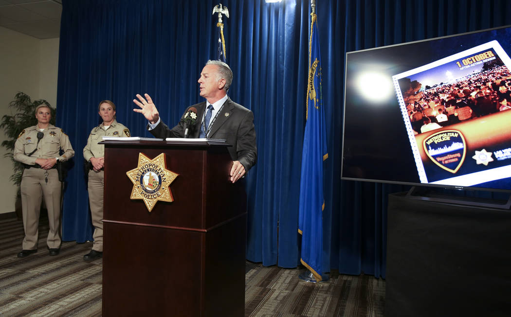 Clark County Sheriff Joe Lombardo announces the release of the Oct. 1, 2017, shooting After-Act ...