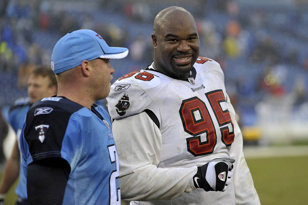 FILE - In this Sunday, Nov. 27, 2011 file photo, Tampa Bay Buccaneers defensive tackle Albert H ...