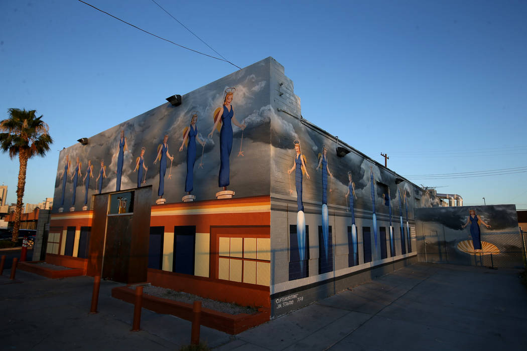 Part of the James Stanford and Cliff Morris mural, "A Phalanx of Angels Ascending" on the 705 B ...