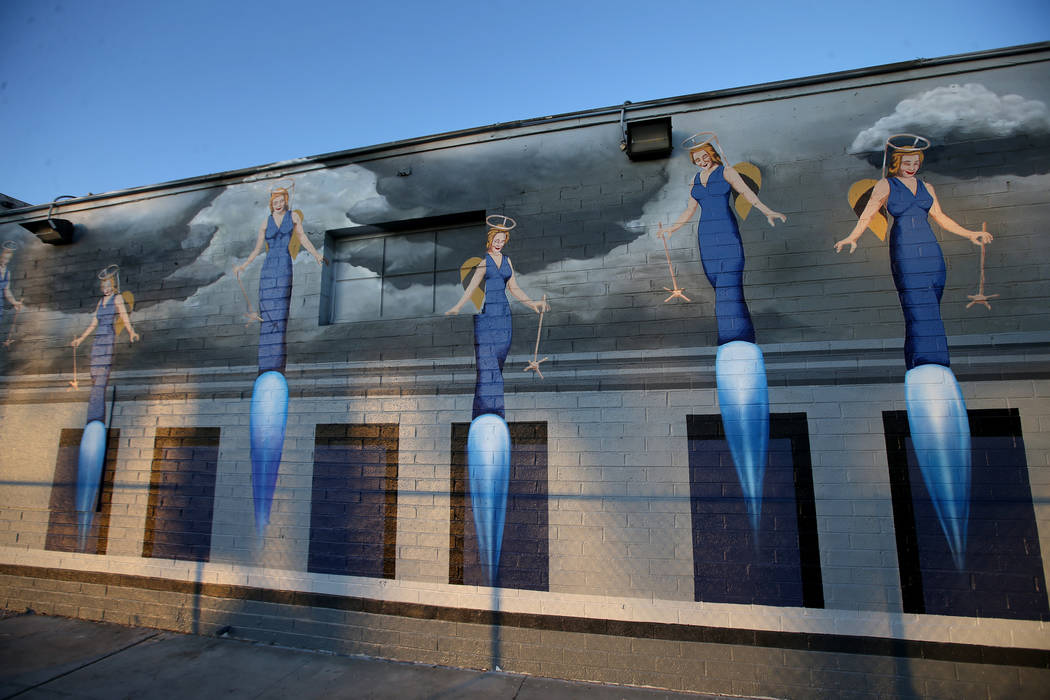 Part of the James Stanford and Cliff Morris mural, "A Phalanx of Angels Ascending" on the 705 B ...