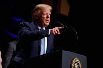 President Donald Trump speaks during an event on kidney health at the Ronald Reagan Building an ...