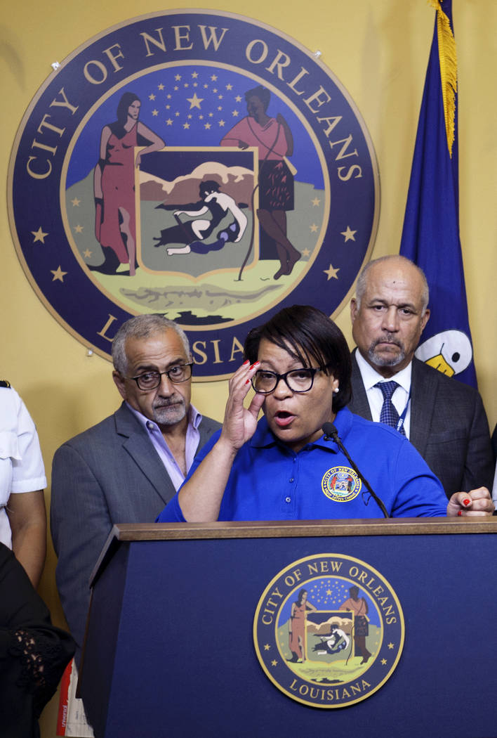 New Orleans Mayor LaToya Cantrell and public safety officials update media on rainfall, floodin ...