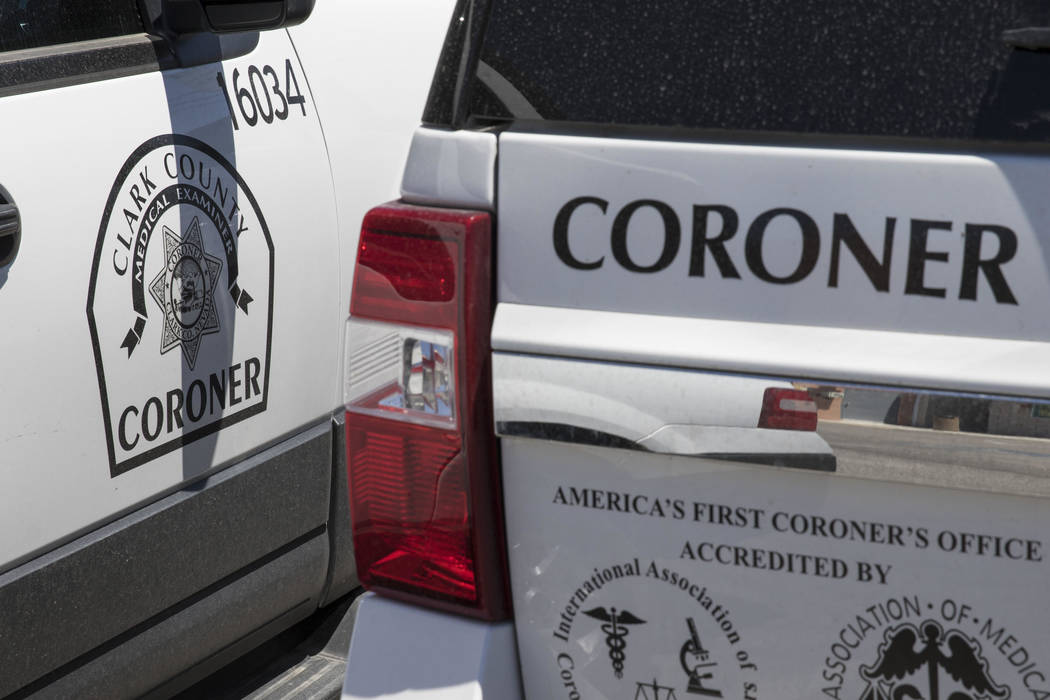 Clark County Coroner and Medical Examiner vehicles. (Richard Brian Las Vegas Review-Journal @ve ...