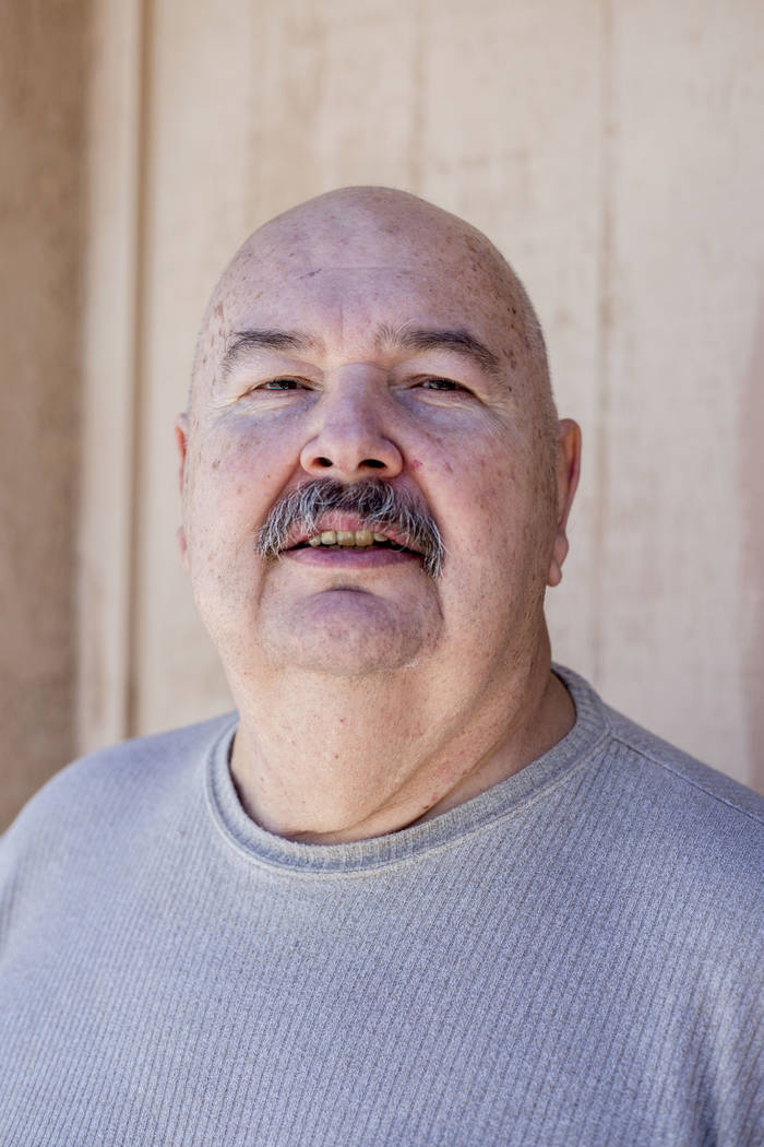 Fred Dunham, former Area 51 security guard, poses for a portrait at his home Thursday, Aug. 18, ...