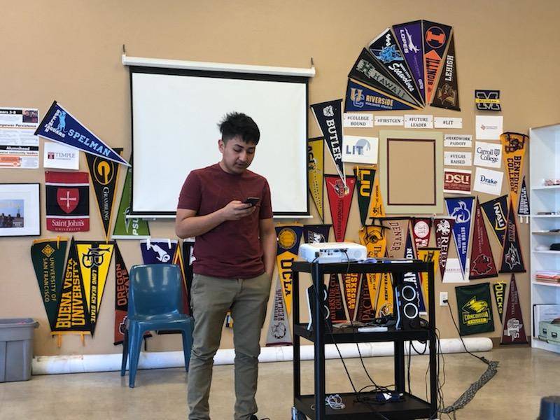 Fernando Benitez practices for the the first annual FirstGen Voices Storytelling Showcase hoste ...