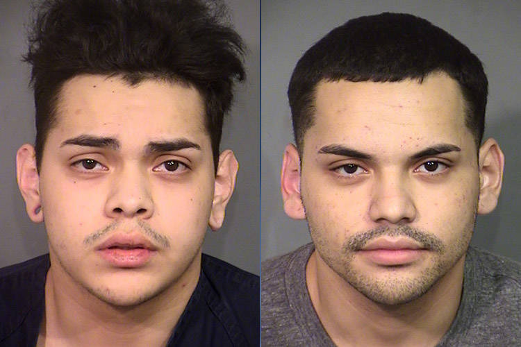 Jordan Delgado, left, and Victor Delgado. (Las Vegas Metropolitan Police Department)