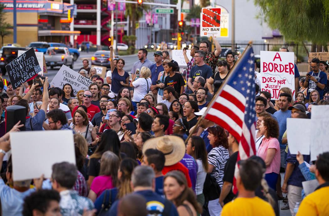 Advocates, activists and impacted people gather during the Lights for Liberty: A Vigil to End H ...