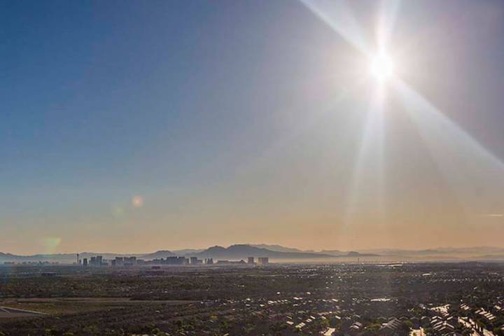 The sun rises over the southwest Las Vegas Valley on Wednesday, June, 5, 2019, in Las Vegas. (B ...