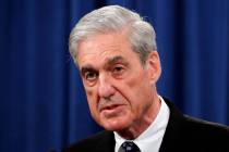 FILE - In this May 29, 2019, file photo, Special counsel Robert Mueller speaks at the Departmen ...