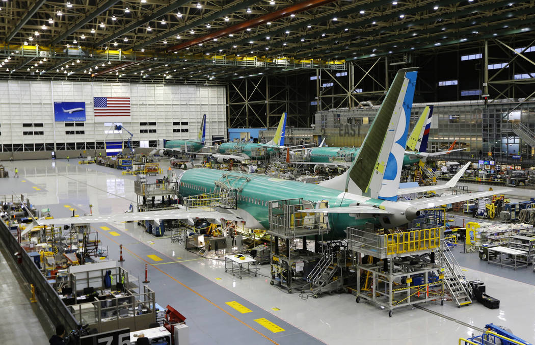 FILE - This Dec. 7, 2015, file photo shows the second Boeing 737 MAX airplane being built on th ...