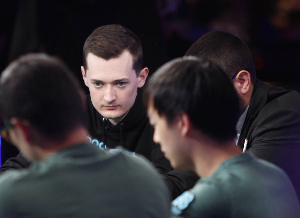 Nick Marchington at the main event final table during the World Series of Poker at the Rio hote ...