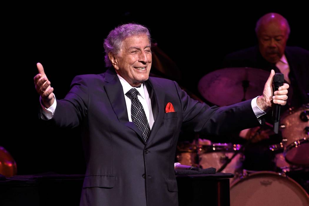 Recording artist Tony Bennett performs at the Encore Theater at Wynn Las Vegas on Nov. 1, 2017, ...