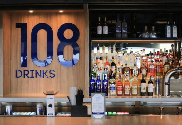108 Drinks, a new bar on the observation deck of The STRAT hotel-casino, in Las Vegas on Friday ...