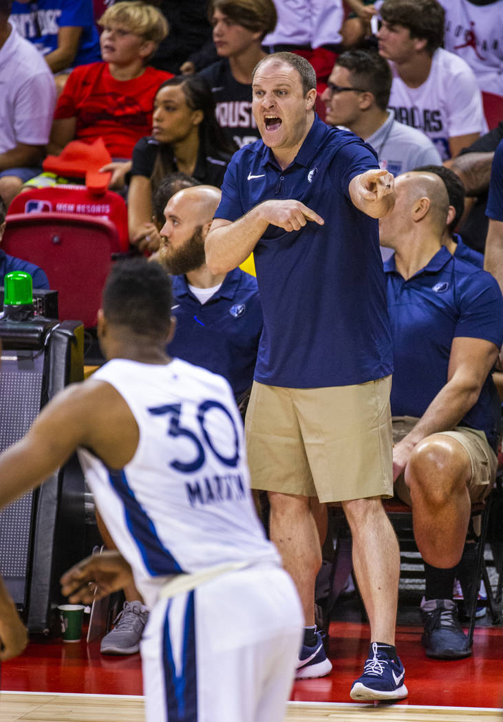 Memphis Grizzlies head coach Taylor Jenkins makes another play call versus the Minnesota Timber ...