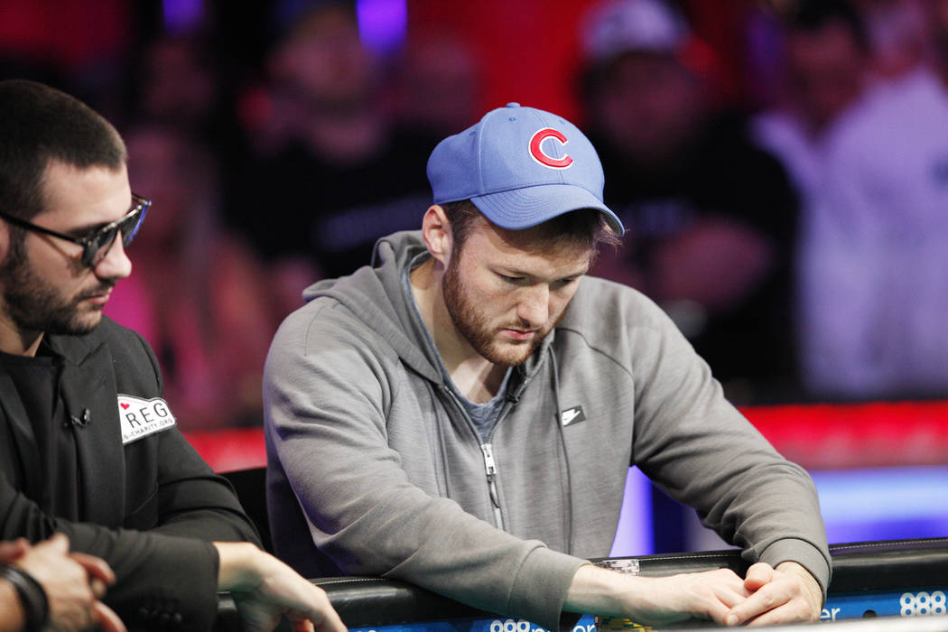 Kevin Maahs on the second day of the main event final table at the World Series of Poker tourna ...