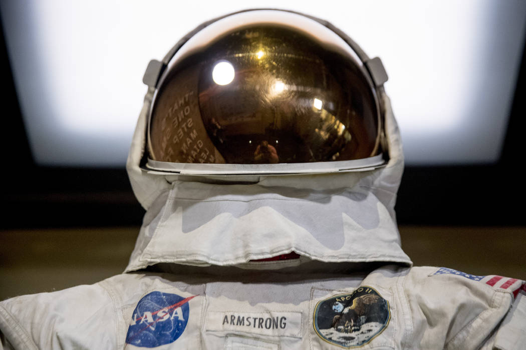 Neil Armstrong's Apollo 11 spacesuit is unveiled at the Smithsonian's National Air and Space Mu ...