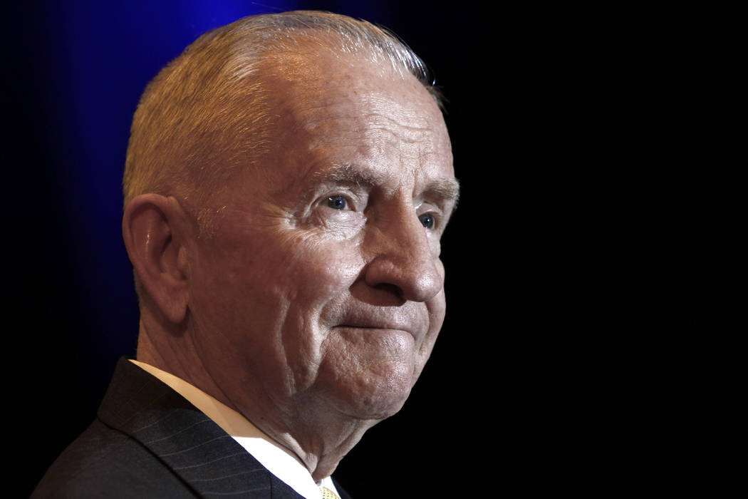 FILE - In this April 20, 2010, file photo, H. Ross Perot listens to a reporter's question durin ...