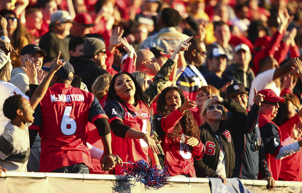 Fresno State fans were cheering during the Las Vegas Bowl in December at Sam Boyd Stadium, and ...