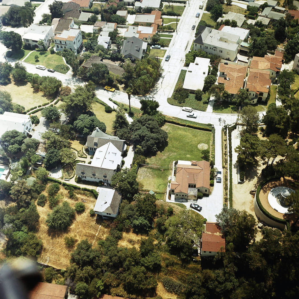 In this Aug. 13, 1969 file photo an aerial view of the home of Leno and Rosemary LaBianca in th ...