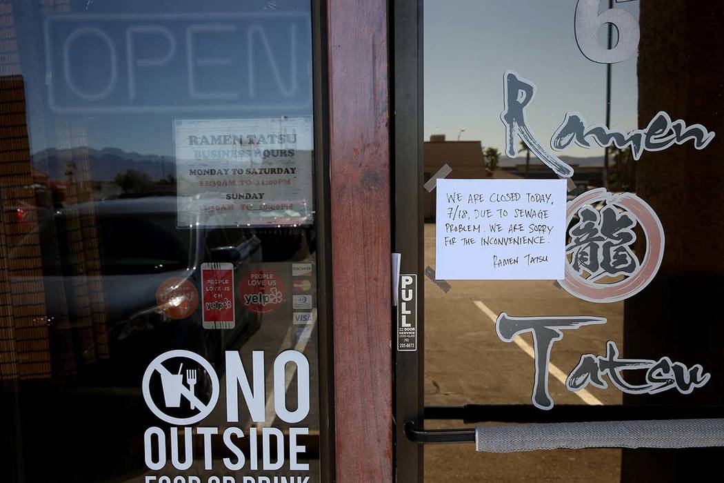 Ramen Tatsu in Mountain View Plaza at 3400 S. Jones Blvd. in Las Vegas is closed Thursday, July ...