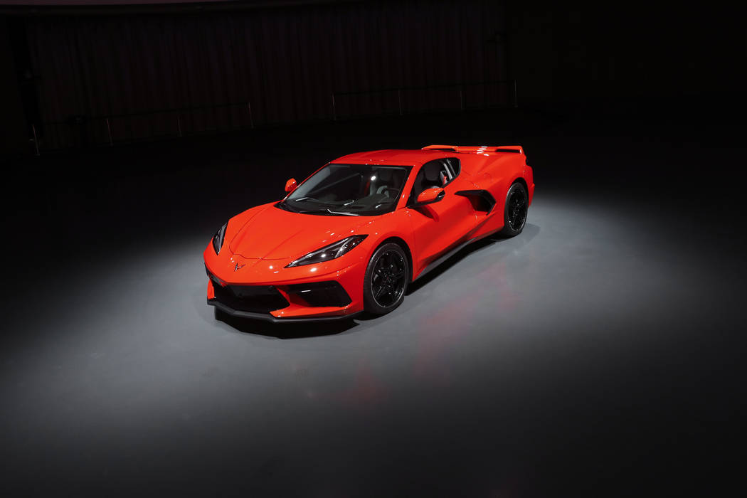 This June 24, 2019, photo shows a pre-production 2020 Chevrolet Corvette automobile in Warren, ...