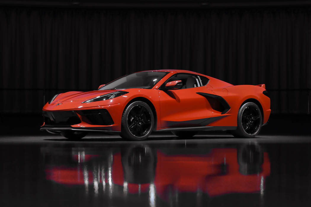 This June 24, 2019, photo shows a pre-production 2020 Chevrolet Corvette automobile in Warren, ...