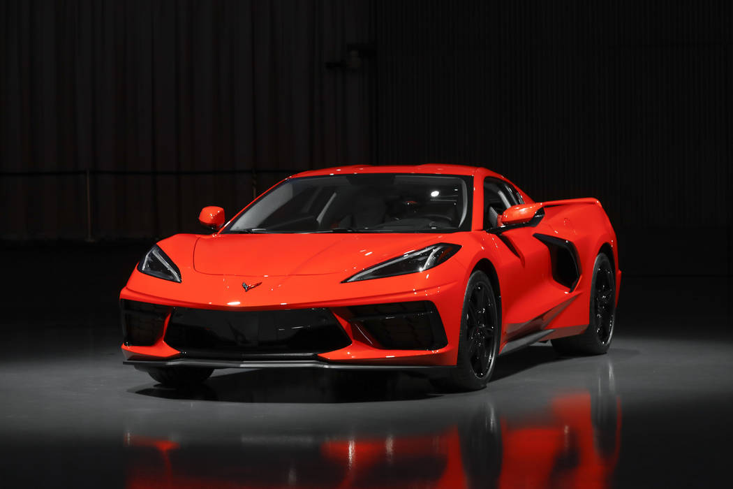 This June 24, 2019, photo shows a pre-production 2020 Chevrolet Corvette automobile in Warren, ...