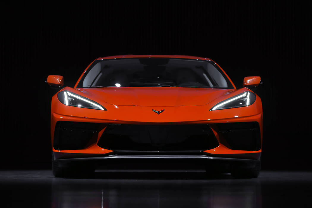 This June 24, 2019, photo shows a pre-production 2020 Chevrolet Corvette automobile in Warren, ...