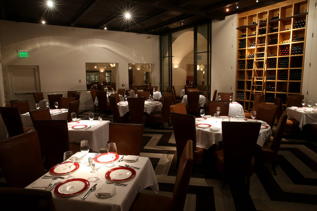 Dining rooms at Delmonico Steakhouse at The Venetian in Las Vegas Monday, July 22, 2019. (K.M. ...