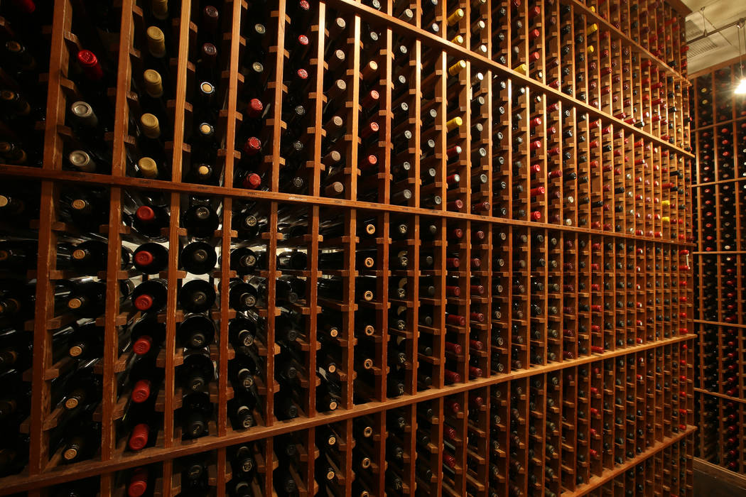 The wine room at Delmonico Steakhouse at The Venetian in Las Vegas Monday, July 22, 2019. (K.M. ...