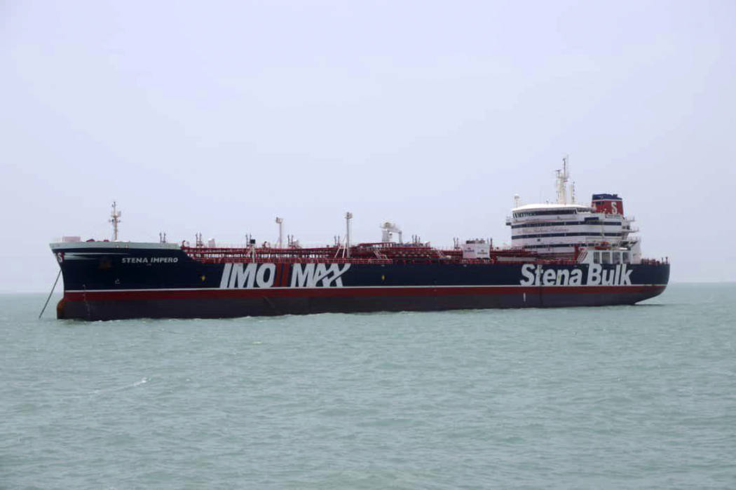 A British-flagged oil tanker Stena Impero which was seized by the Iran's Revolutionary Guard on ...