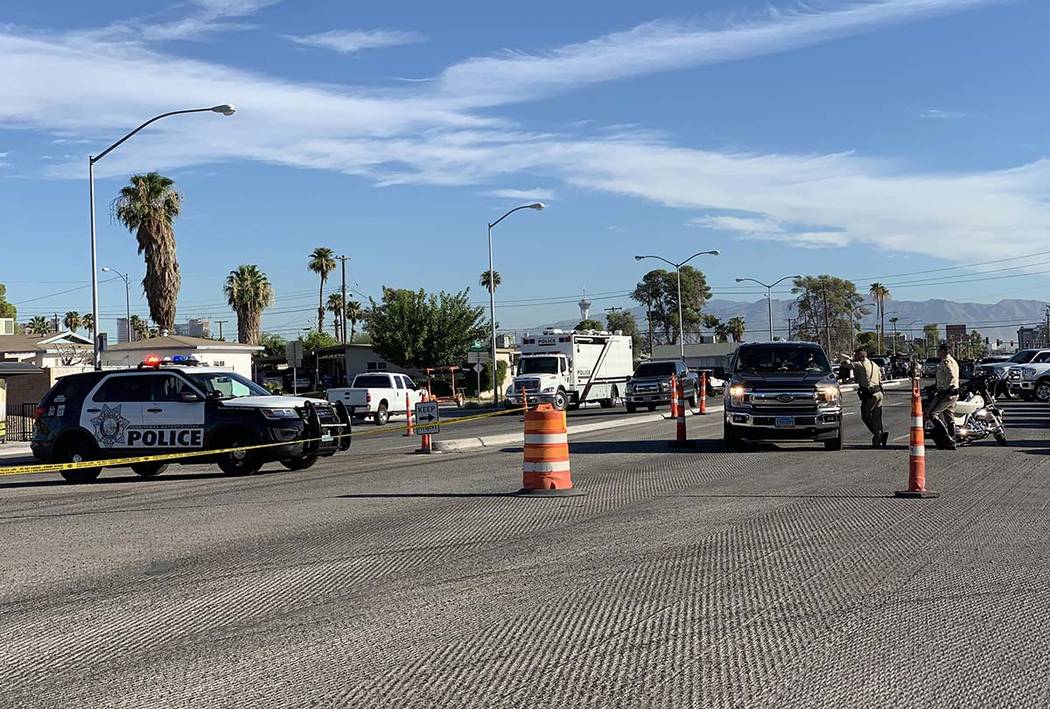 Metropolitan Police Department vehicles at a barricade situation in the 5400 block of South Mar ...