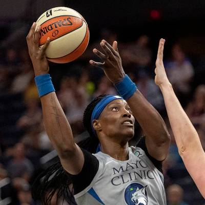 Minnesota Lynx Sylvia Fowles goes to the basket while being defended against by the Washington ...