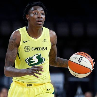 Seattle Storm's Natasha Howard brings the ball up the court against the Las Vegas Aces during t ...