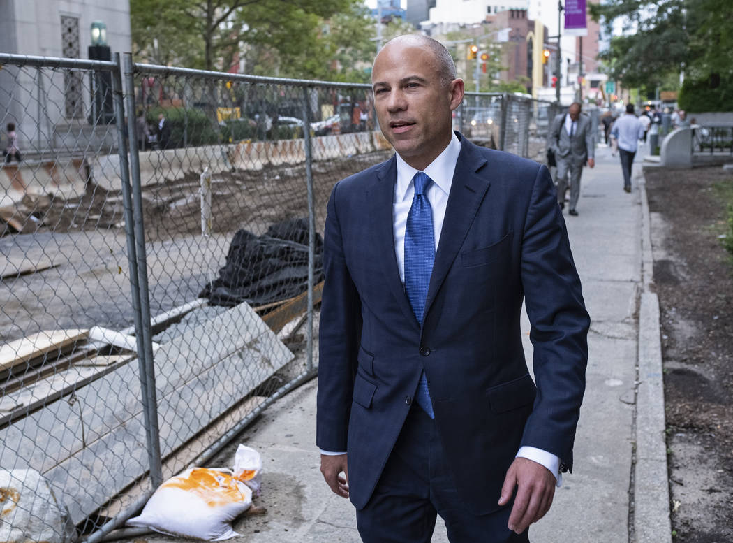 California attorney Michael Avenatti walks from a courthouse in New York Tuesday, July 23, 2019 ...