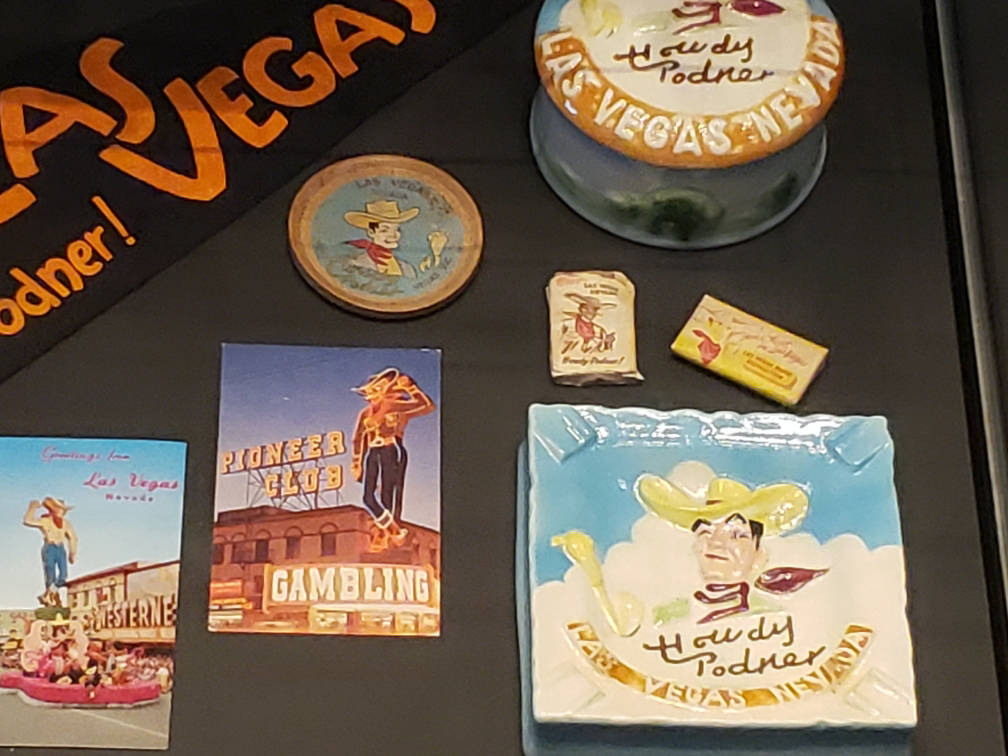 Vegas Vic is featured on pennants, postcards, miniature bars of soap and more in a new exhibit ...