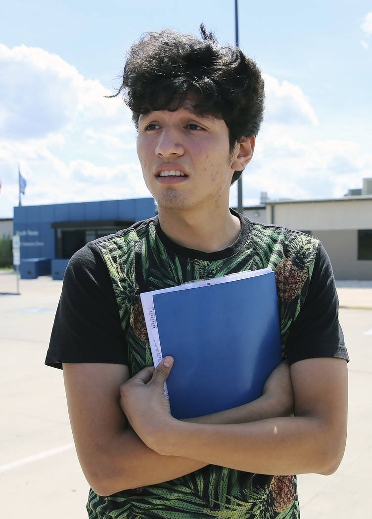 U.S. citizen Francisco Galicia, 18, walks out on his own from the South Texas Detention Facilit ...