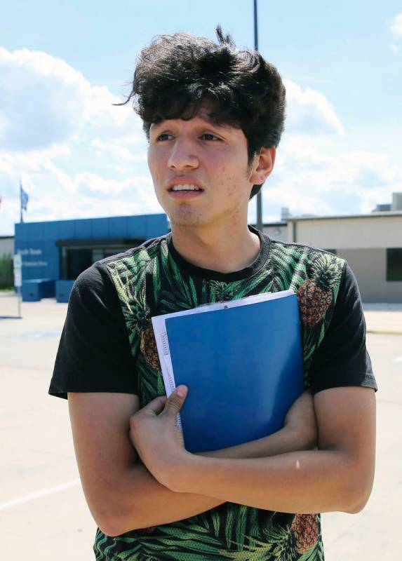 U.S. citizen Francisco Galicia, 18, walks out on his own from the South Texas Detention Facilit ...